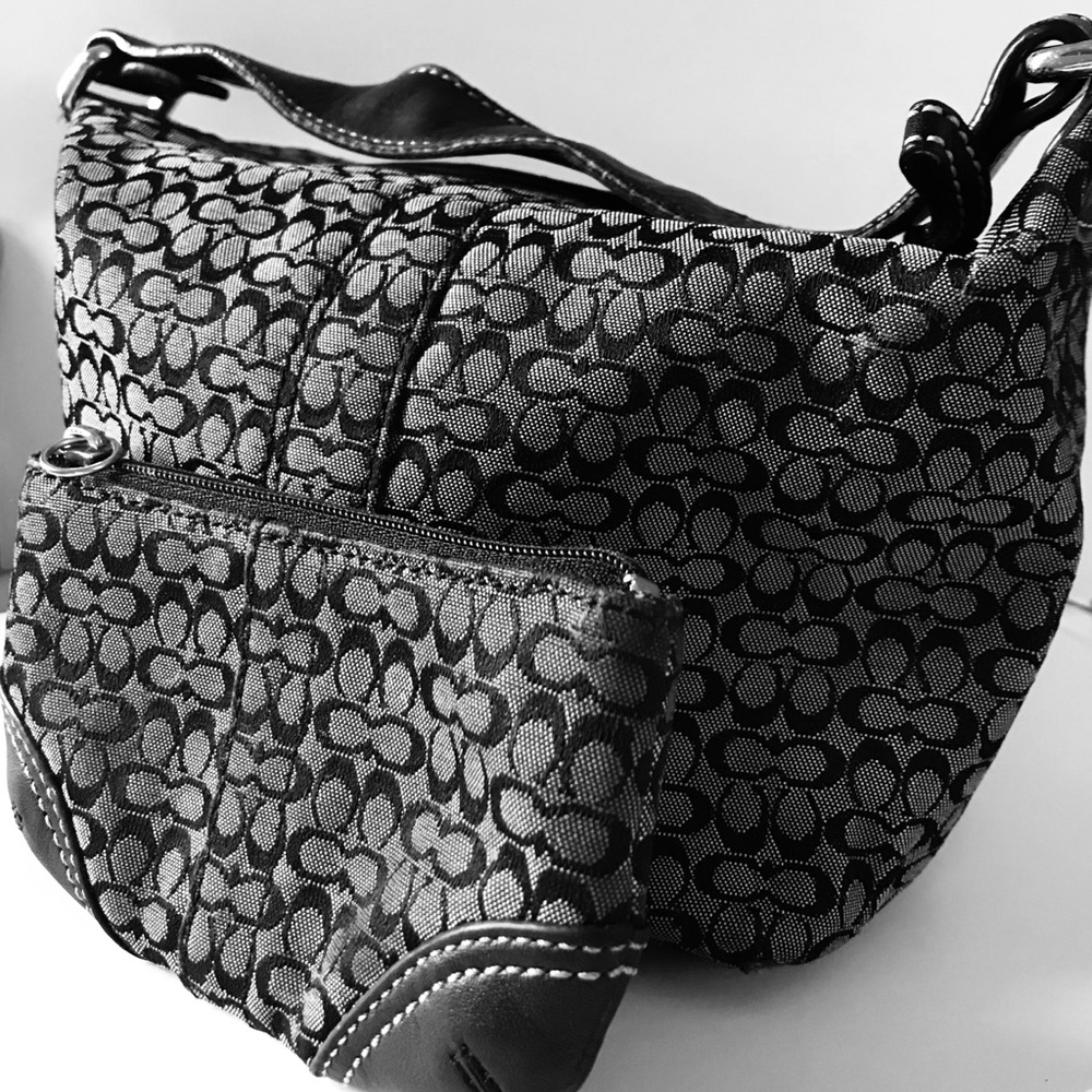 Black & Grey Coach Purse-Wallet Set